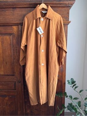 Bette Appel Long Duster Coat Linen Blend
